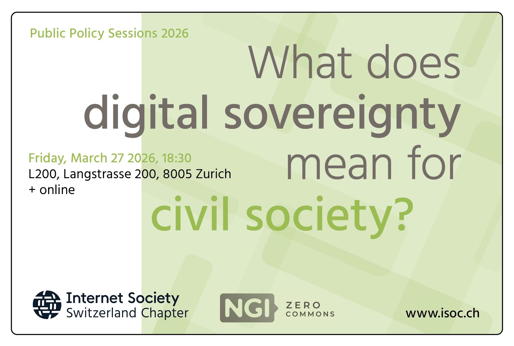 [Public Policy Sessions 2026] What does Digital Sovereignty mean for the Civil Society?