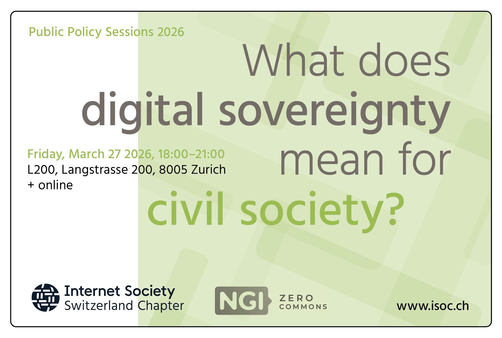 [Public Policy Sessions 2026] What does Digital Sovereignty mean for the Civil Society?